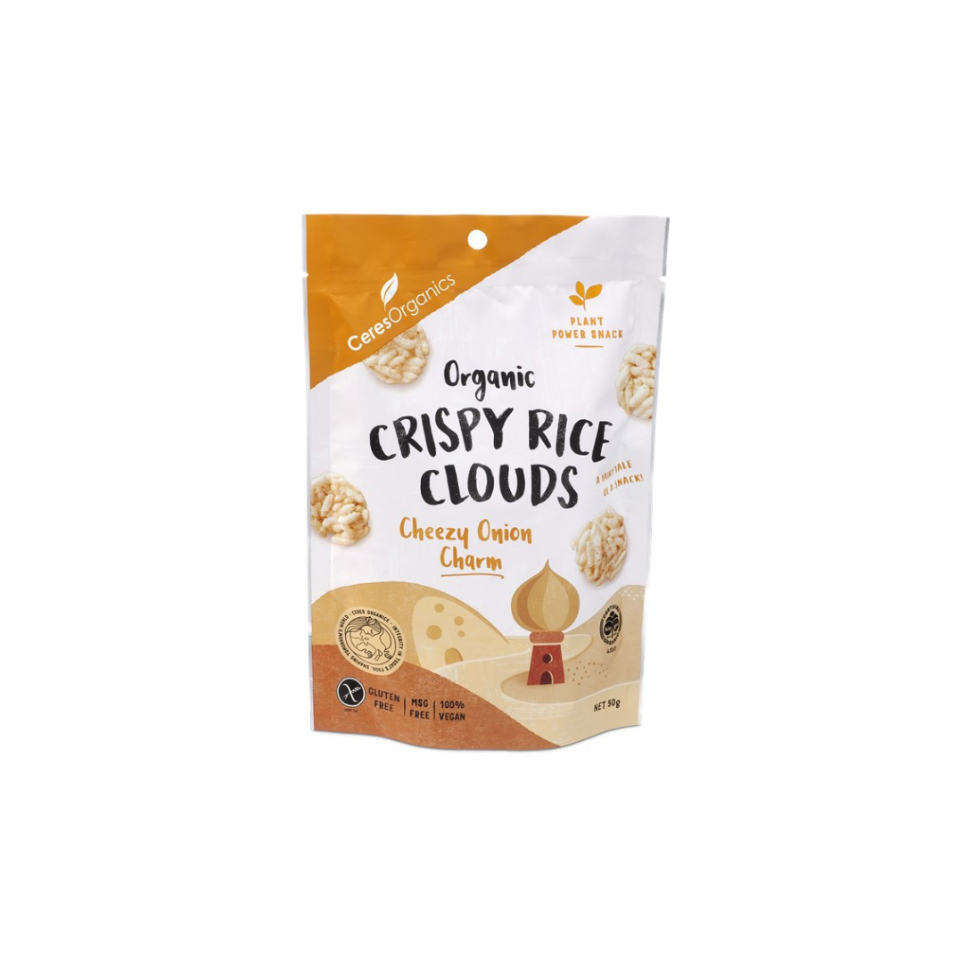 Organic Crispy Rice Clouds, Cheezy Onion Charm by Ceres Organics ...